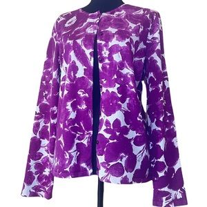 Cardigan sweater, color burgundy pink white, size medium.